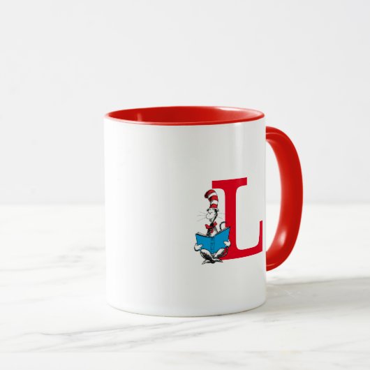Dr. Seuss Cat in the Hat - 読s Monogram L マグカップ (正面右)