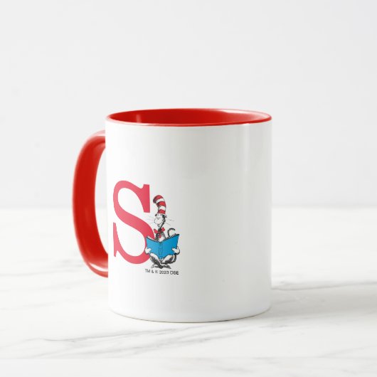 Dr. Seuss Cat in the Hat - 読s Monogram S マグカップ (正面左)