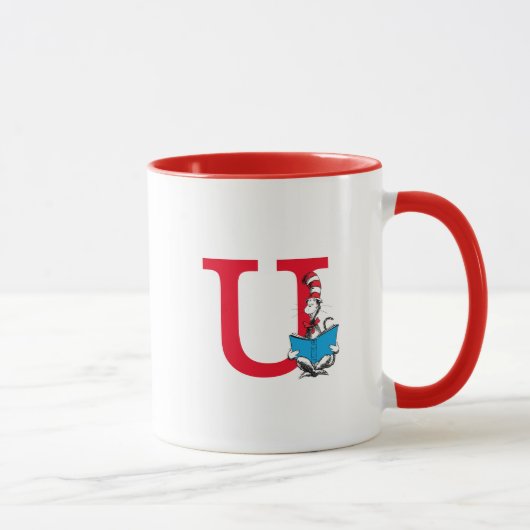 Dr. Seuss Cat in the Hat - 読's Monogram U マグカップ (右)