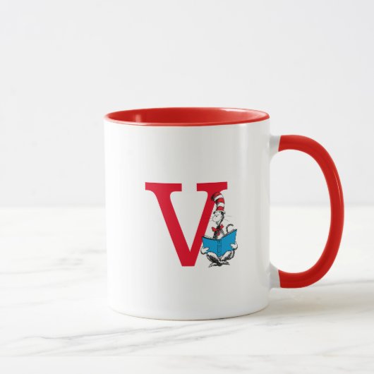 Dr. Seuss Cat in the Hat - 読s Monogram V マグカップ (右)