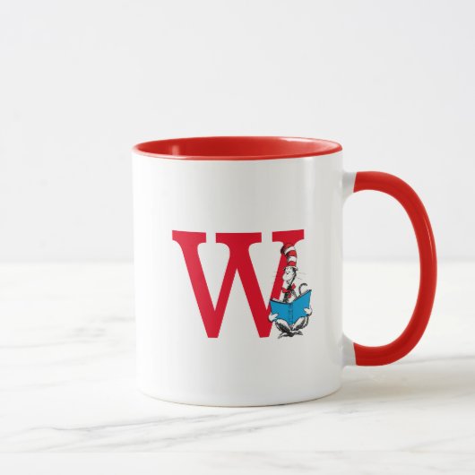 Dr. Seuss Cat in the Hat - 読s Monogram W マグカップ (右)