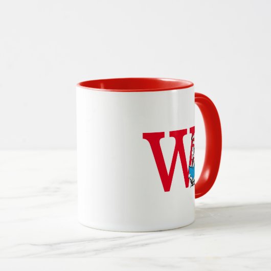 Dr. Seuss Cat in the Hat - 読s Monogram W マグカップ (正面右)