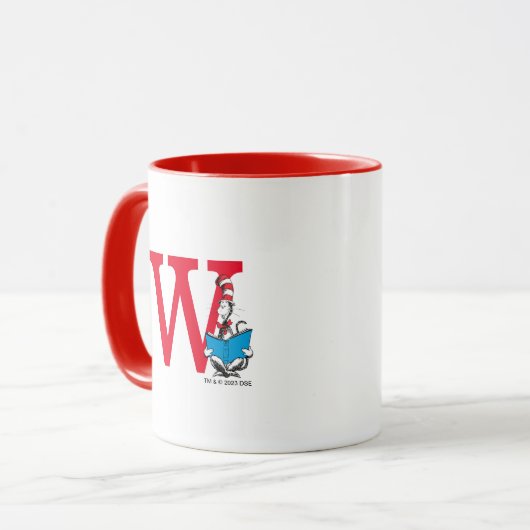 Dr. Seuss Cat in the Hat - 読s Monogram W マグカップ (正面左)
