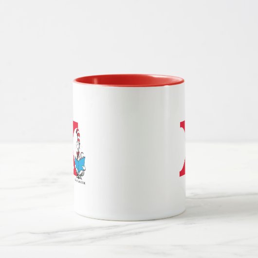 Dr. Seuss Cat in the Hat - 読s Monogram X マグカップ (中央)
