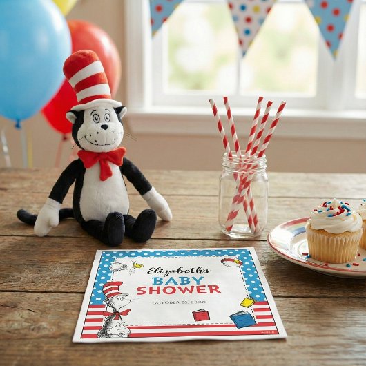 Dr. Seuss - Cat in the Hat Baby Shower Napkins スタンダードカクテルナプキン