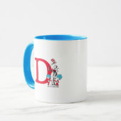 Dr. Seuss Cat in the Hat, Thing One Monogram D マグカップ (正面左)