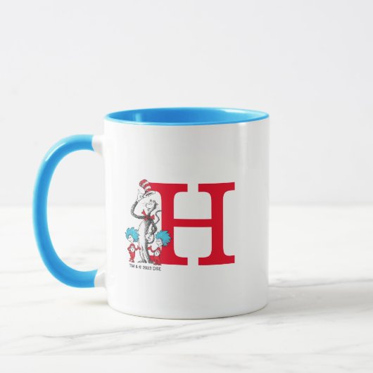 Dr. Seuss Cat in the Hat, Thing One Monogram H マグカップ (左)