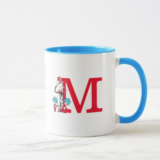 Dr. Seuss Cat in the Hat, Thing One Monogram M マグカップ (右)