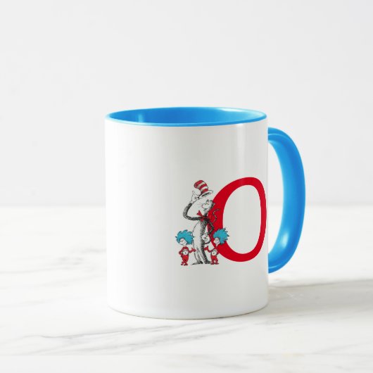 Dr. Seuss Cat in the Hat, Thing One Monogram O マグカップ (正面右)