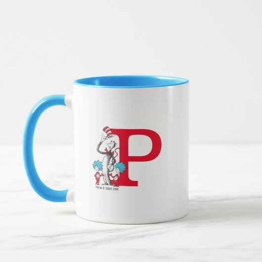 Dr. Seuss Cat in the Hat, Thing One Monogram P マグカップ (左)