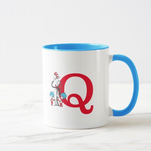 Dr. Seuss Cat in the Hat, Thing One Monogram Q マグカップ (右)
