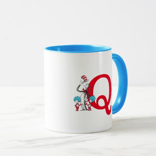Dr. Seuss Cat in the Hat, Thing One Monogram Q マグカップ (正面右)