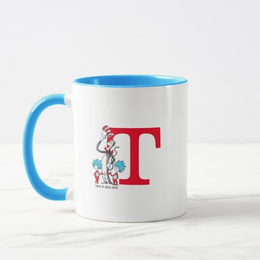 Dr. Seuss Cat in the Hat, Thing One Monogram T マグカップ (左)