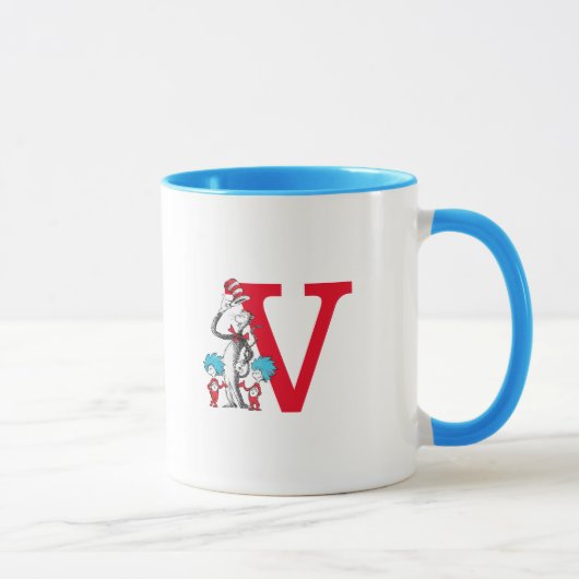 Dr. Seuss Cat in the Hat, Thing One Monogram V マグカップ (右)