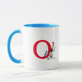 Dr. Seuss Cat in the Hat Umbrelar Walk Monogram O マグカップ (左)