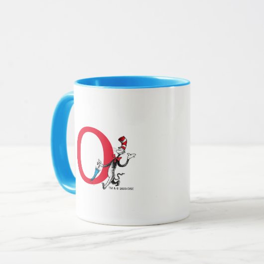 Dr. Seuss Cat in the Hat Umbrelar Walk Monogram O マグカップ (正面左)