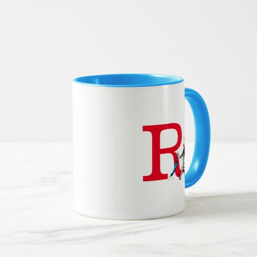 Dr. Seuss Cat in the Hat Umbrelar Walk Monogram R マグカップ (正面右)