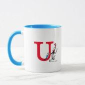 Dr. Seuss Cat in the Hat Umbrelar Walk Monogram U マグカップ (左)