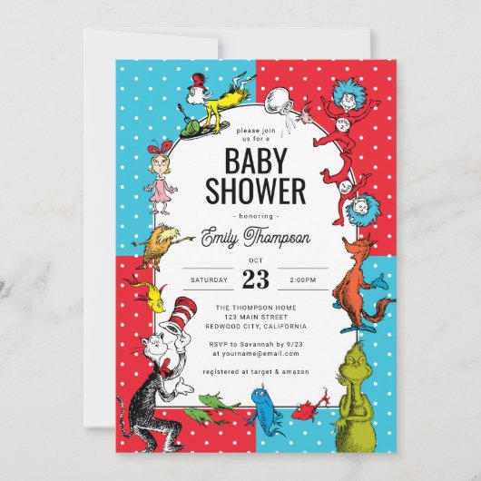 Dr. Seuss - Characters | Baby Shower 招待状 (正面)