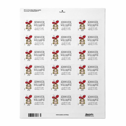 Dr. Seuss | Cindy-Lou Who is Nice ラベル (フルシート)