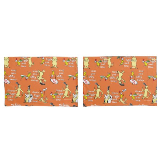 Dr. Seuss Green Eggs and Ham Character Pattern 枕カバー (フロントセット)