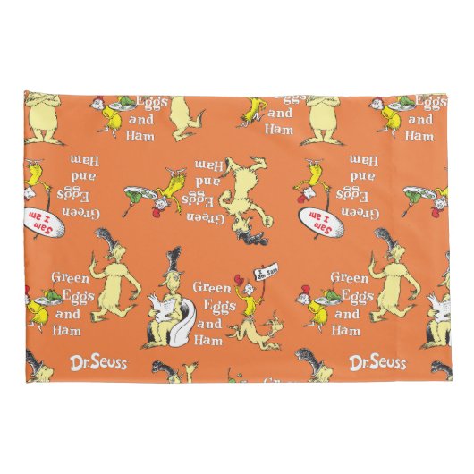 Dr. Seuss Green Eggs and Ham Character Pattern 枕カバー (裏面-右)