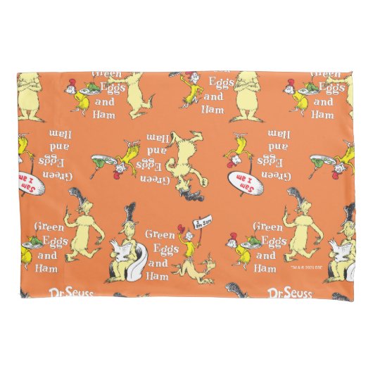 Dr. Seuss Green Eggs and Ham Character Pattern 枕カバー (正面左)