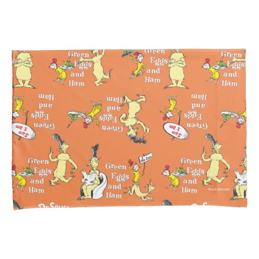 Dr. Seuss Green Eggs and Ham Character Pattern 枕カバー (正面右)