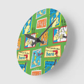 Dr. Seuss Green Eggs and Ham Story Quotes ラウンド壁時計 (傾斜)