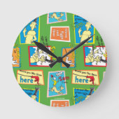 Dr. Seuss Green Eggs and Ham Story Quotes ラウンド壁時計 (正面)