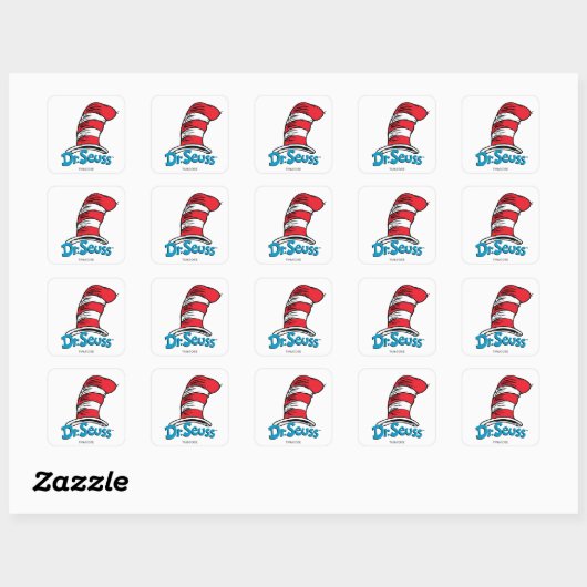 Dr. Seuss Hat Logo スクエアシール (シート)