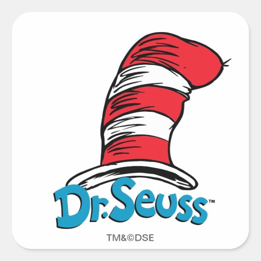 Dr. Seuss Hat Logo スクエアシール (正面)