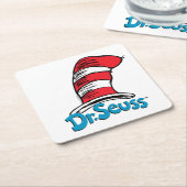 Dr. Seuss Hat Logo スクエアペーパーコースター (アングル)