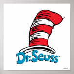 Dr. Seuss Hat Logo ポスター<br><div class="desc">祝読こ可愛いハットのロゴ入りの猫。</div>