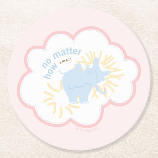 Dr. Seuss Horton | No Matter How Small ラウンドペーパーコースター (正面)