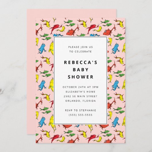 Dr. Seuss - One Fish, Two Fish | Baby Shower 招待状 (正面/裏面)