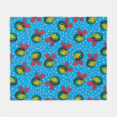 Dr. Seuss | The Grinch | Christmas Wreath Pattern フリースブランケット (正面(横))