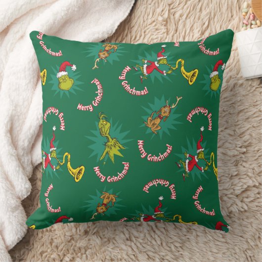 Dr. Seuss | The Grinch | Merry Grinchmas Pattern クッション (ブランケット)