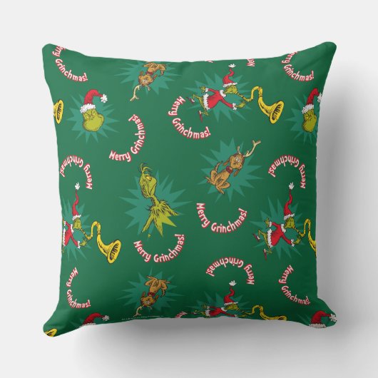 Dr. Seuss | The Grinch | Merry Grinchmas Pattern クッション (裏面)