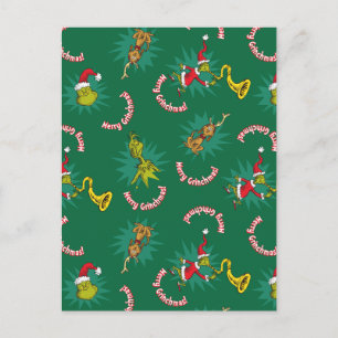 Dr. Seuss   The Grinch   Merry Grinchmas Pattern シーズンポストカード