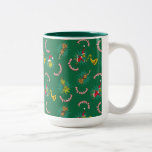 Dr. Seuss | The Grinch | Merry Grinchmas Pattern ツートーンマグカップ<br><div class="desc">The Grinch is back to steal away Christmas and generally make a nuisance of himself in this amazing design! The classic Dr. Seuss character is brought to life with a colorful graphic. This is a funny pattern featuring the green scoundrel, intending to ruin the good festive cheer in Who-ville. This...</div>