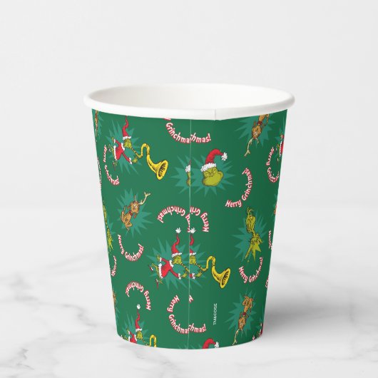 Dr. Seuss | The Grinch | Merry Grinchmas Pattern 紙コップ (右)