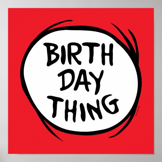 Dr. Seuss Thing 1 Thing 2 -誕生日Thing ポスター (正面)