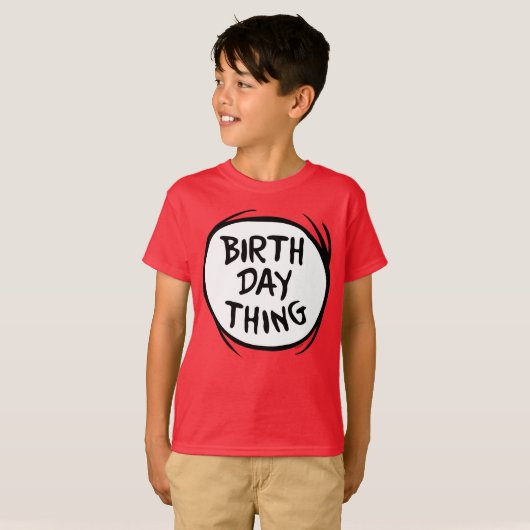 Dr. Seuss Thing One Thing Two -誕生日Thing Tシャツ (正面フル)