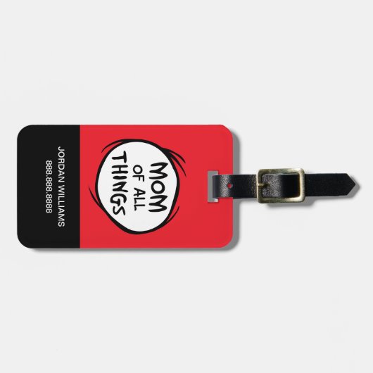 Dr. Seuss Thing One Thing Two - Mom of All ラゲッジタグ (正面横)