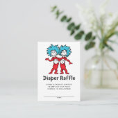 Dr. Seuss Thing One Thing Two Twinsおむつラッフル エンクロージャーカード (スタンド正面)