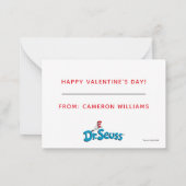 Dr. Seuss Valentine's Day | Be My Valentine ノートカード (裏面)
