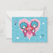 Dr. Seuss Valentine's Day | Thing 1 & Thing 2 ノートカード (正面)