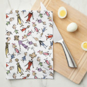 Dr. Seuss Whoville Characters Festive Pattern キッチンタオル (四つ折り)