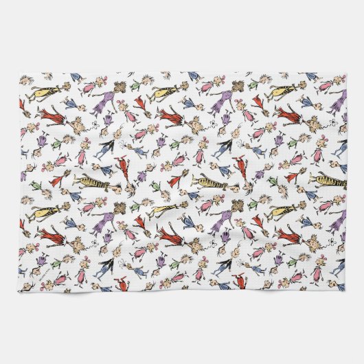 Dr. Seuss Whoville Characters Festive Pattern キッチンタオル (横)